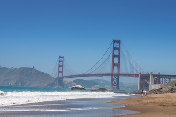 Famous Golden Gate Bridge On The Pacific Ocean In The San Francisco Harbor