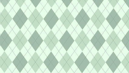 Green argyle plaid background vector illustration.