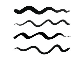 Set of black brush strokes. ink brush strokes