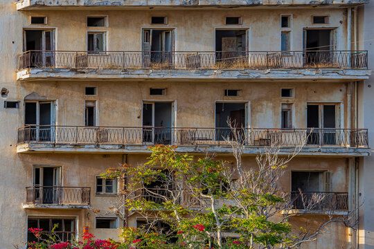 Buildings in the abandoned city Varosha in Famagusta, North Cyprus. The local name is "Kapali Maras" in Cyprus