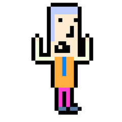 Naklejka premium ドット絵人