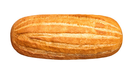 Loaf of bread on a transparent background. isolated object. top view