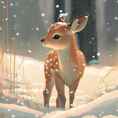 deer in snow