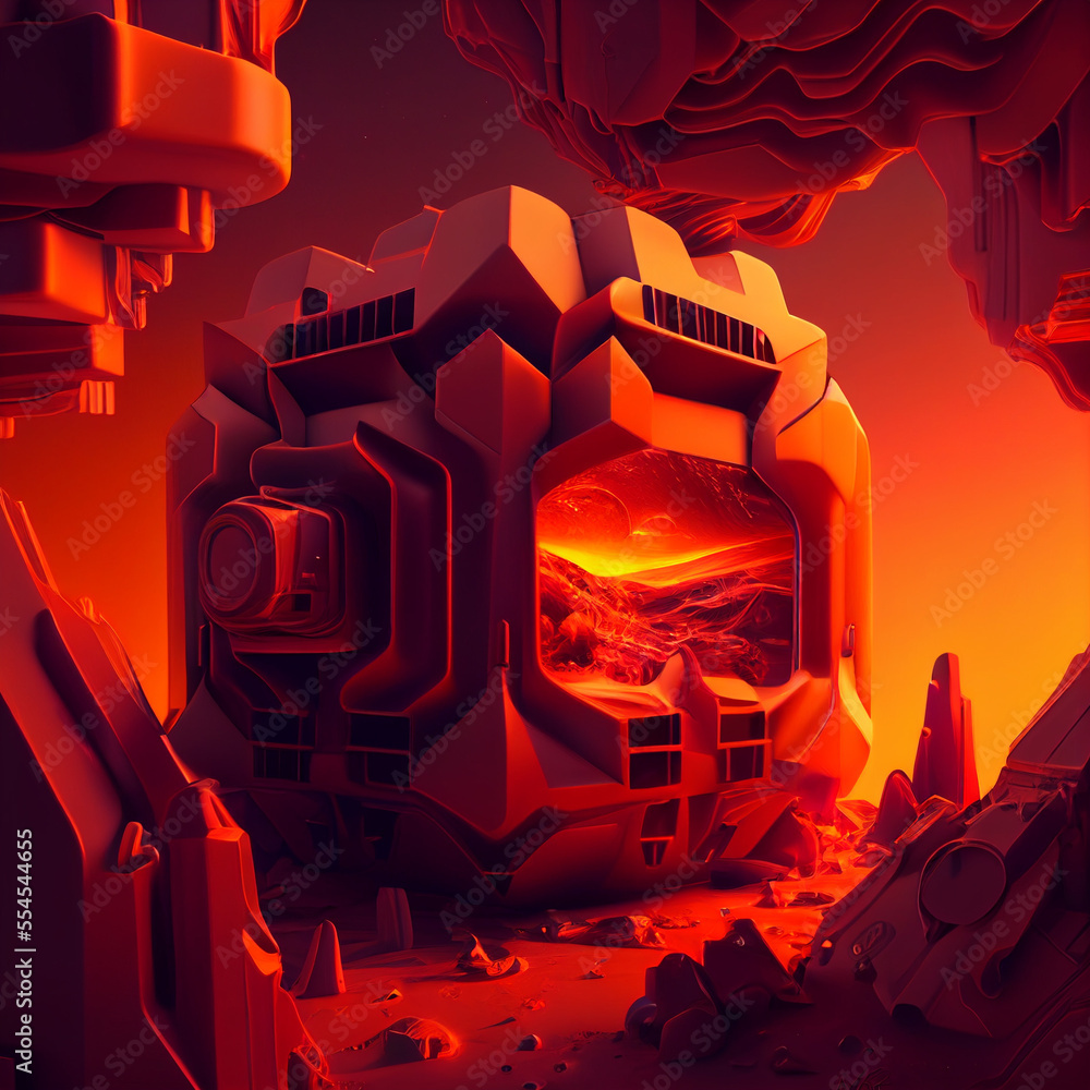 Wall mural abstract futuristic background created with generative ai