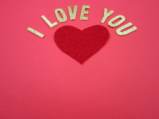 ı love you message with red background