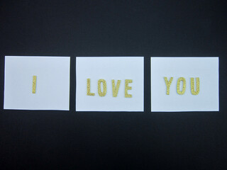i love you message with black background