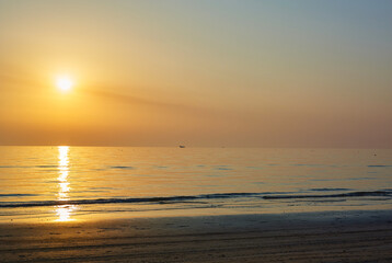 Fototapeta na wymiar Amazing Sunrise on the Adriatic sea, Rimini, Italy.