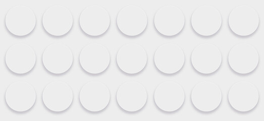 Neomorphism design. Simple white circles with shadow. Minimalism banner. Presentation template