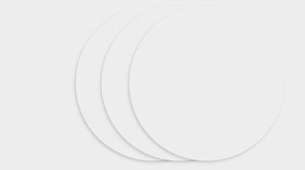 Simple white circles with shadow. Minimalism banner. Presentation template