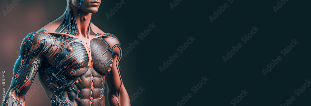 Aufkleber abstract human bionic body created with generative ai technology