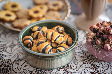 Rugelach (shortbread cookies) with poppy seeds