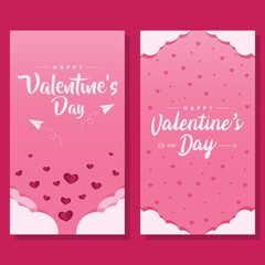 valentine day sale vertical banner background in flat design