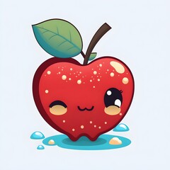 Fototapeta premium A cute cartoon illustration of an apple