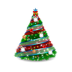 Pine tree Christmas decoration ideas design element vector art