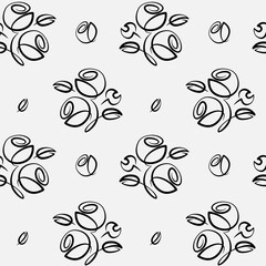 seamless botanical pattern of painted oriental motifs