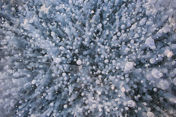 texture ice bubbles air baikal gas hydrogen sulfide nature winter background