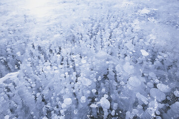 Fototapeta na wymiar texture ice bubbles air baikal gas hydrogen sulfide nature winter background