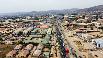 Aerial shot of Abuja City Metropolis Nigeria
