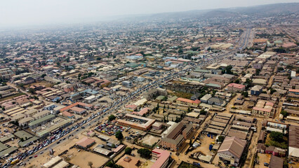 Aerial shot of Abuja City Metropolis Nigeria