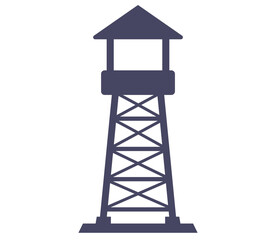 observation tower for the protection of the territory. black vector icon