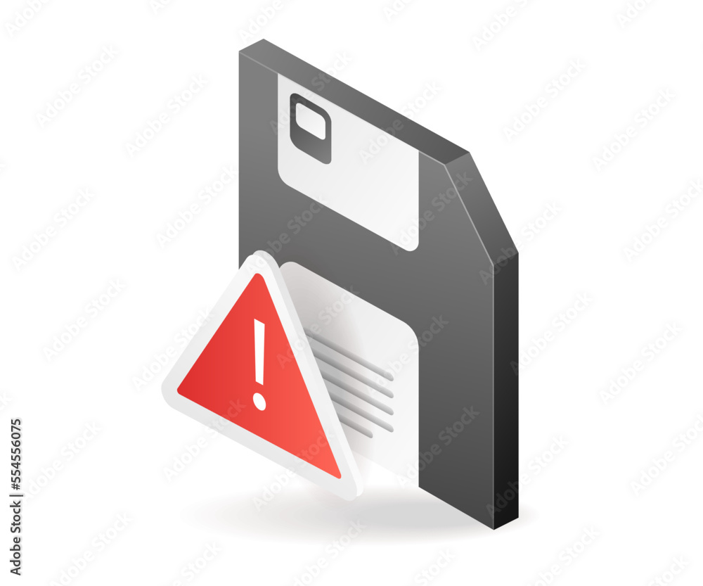 Poster Flat isometric 3d illustration hardware error storage memory