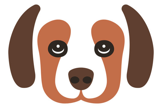 minimalistic image of a dog in a flat style. pet vector illustration.