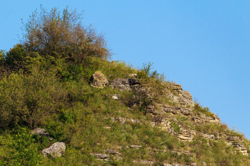 Wild rocky and mountainous nature of Eastern Europe. Landscape background