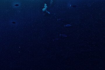 Obraz na płótnie Canvas bubbles under water diving background