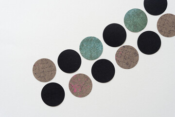 scrapbook paper circles on blank paper