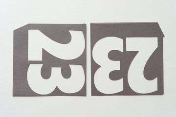 card stencil with 23 cutout