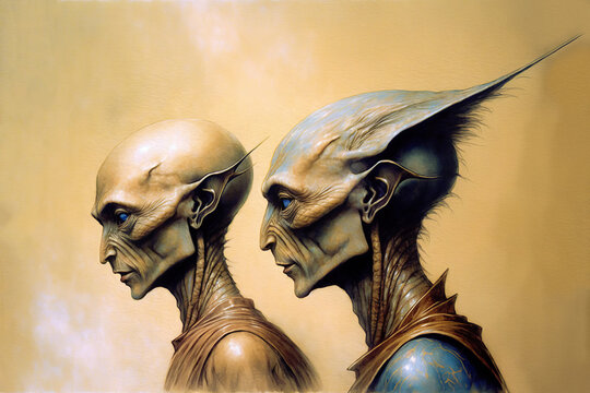 Two thoughtful aliens.