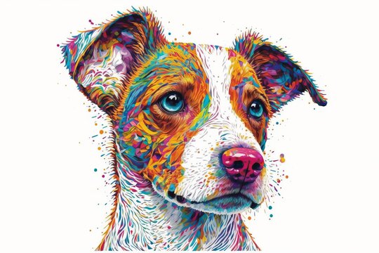 Colorful Pop-art Illustration of Jack Russell Terrier