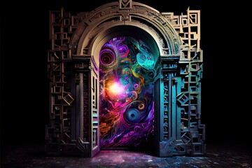 Abstract portal to colorful dimension - Generative AI