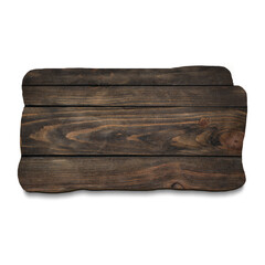 Empty wooden board isolated on white. Mockup for design