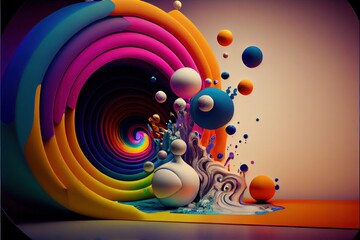 Abstract portal to colorful dimension - Generative AI