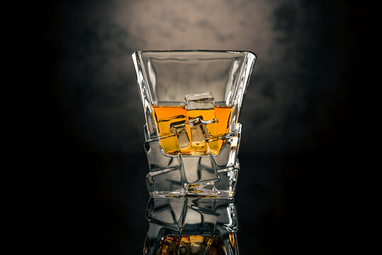 High-End Whiskey Glass w/ Concrete Background
