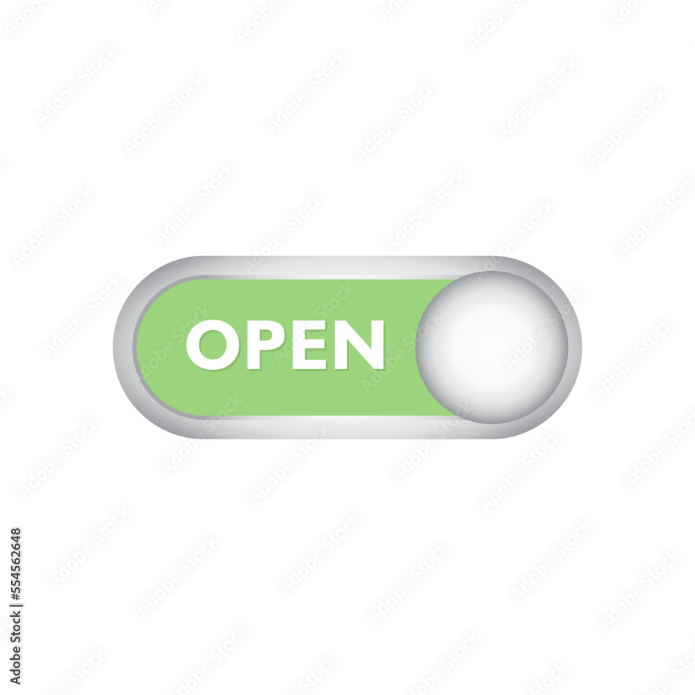 Fototapete Open shiny button icon vector design templates