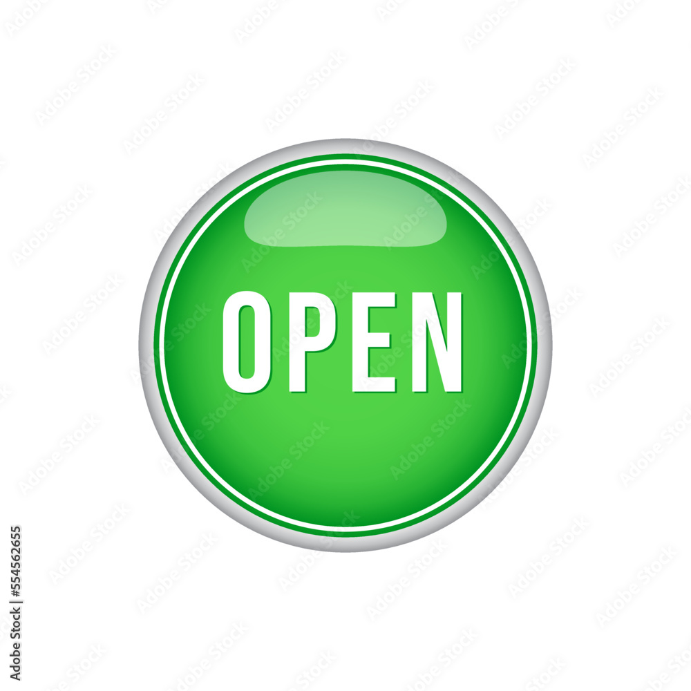 Fototapete open shiny button icon vector design templates