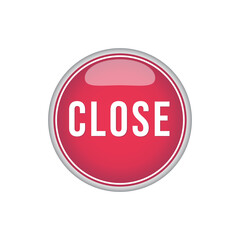 Closed shiny button icon vector design templates