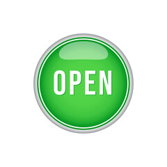 Open shiny button icon vector design templates