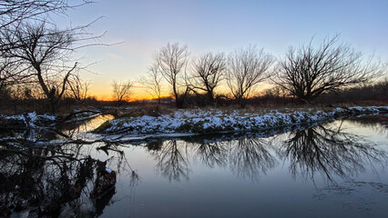 Creek Reflections at Sunset