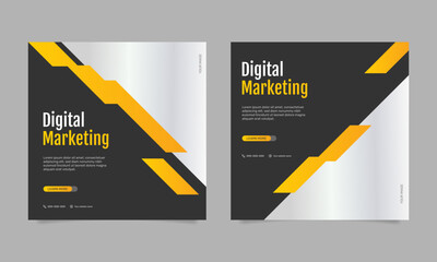Digital marketing social media post or web banner template. - Vector.