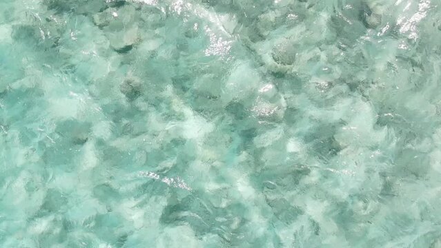 Drone view of beautiful ocean of Okinawa, Japan