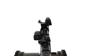 remote-controlled bomb disposal robot on white background