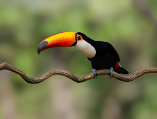 Fototapeta premium Toco Toucan closeup portrait in Pantanal, Brazil