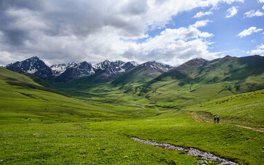 Verdant alpine scenery on the Keskenkija Trek, Jyrgalan, Kyrgyzstan