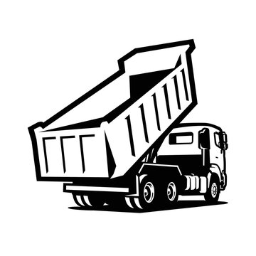 recommend clip art: Dump truck silhouette vector isolated