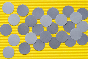 paper circles on yellow 
