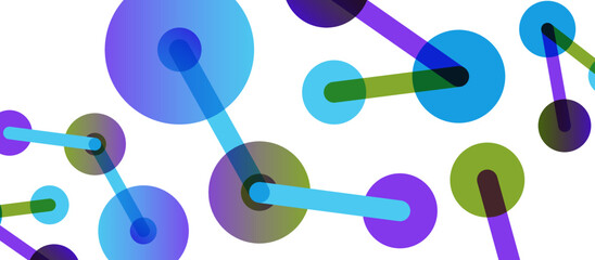 Abstract background. Round dots connected by lines. Trendy techno business template for wallpaper, banner, background or landing