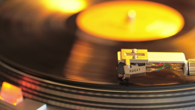 Playing LP Vinyl Record
